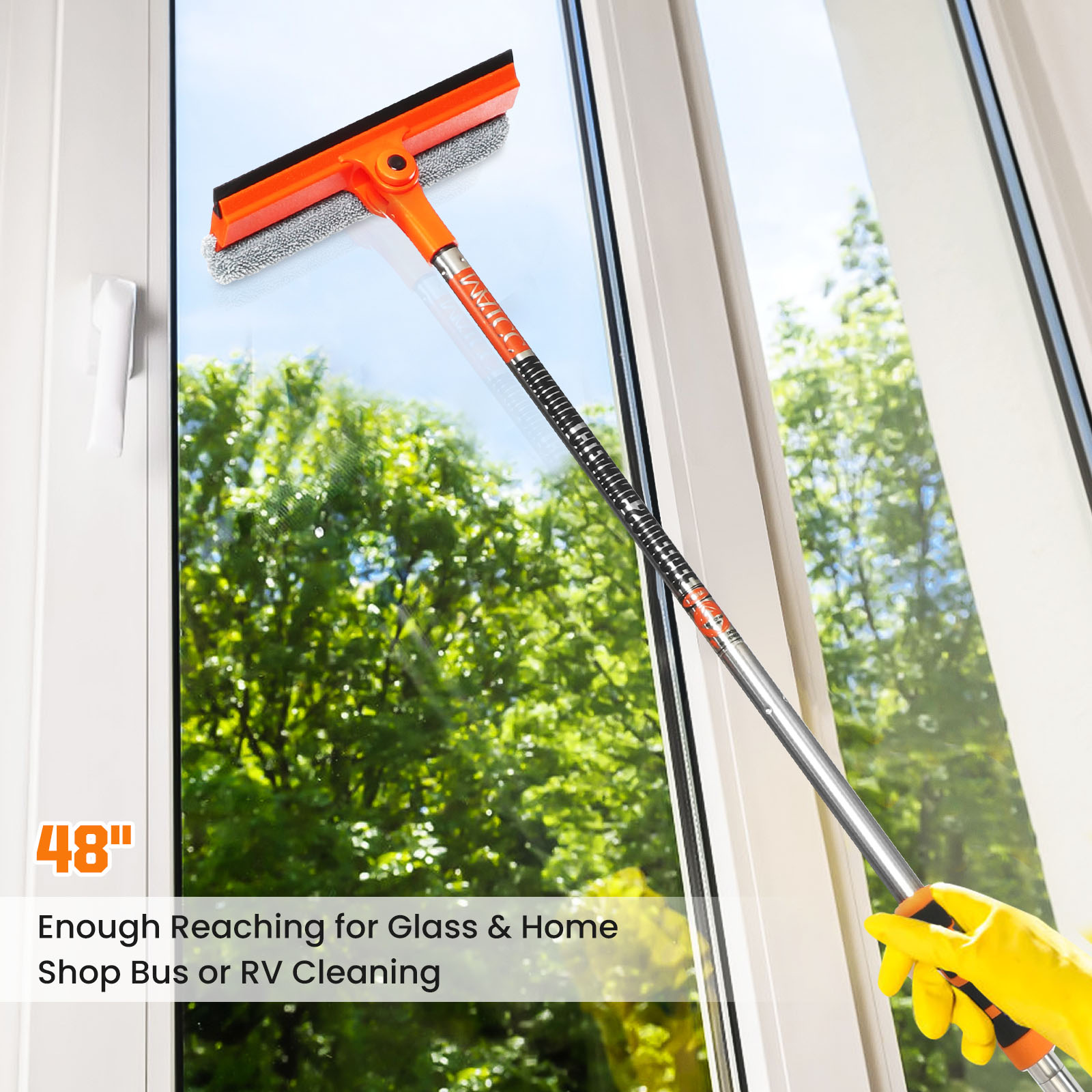 MATCC 2 in 1 Window Cleaning Tools with Long Handle, 48 Detachable Window  Washing Equipment 